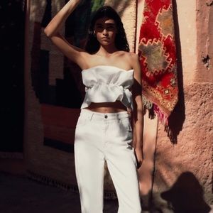 Zara Ruffle Bandeau Crop Top